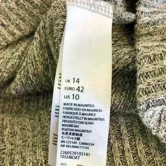 TOPSHOP Beige/Gray Heathered Knit Bodycon Sleeveless Dress Size 10 - Picture 5 of 6